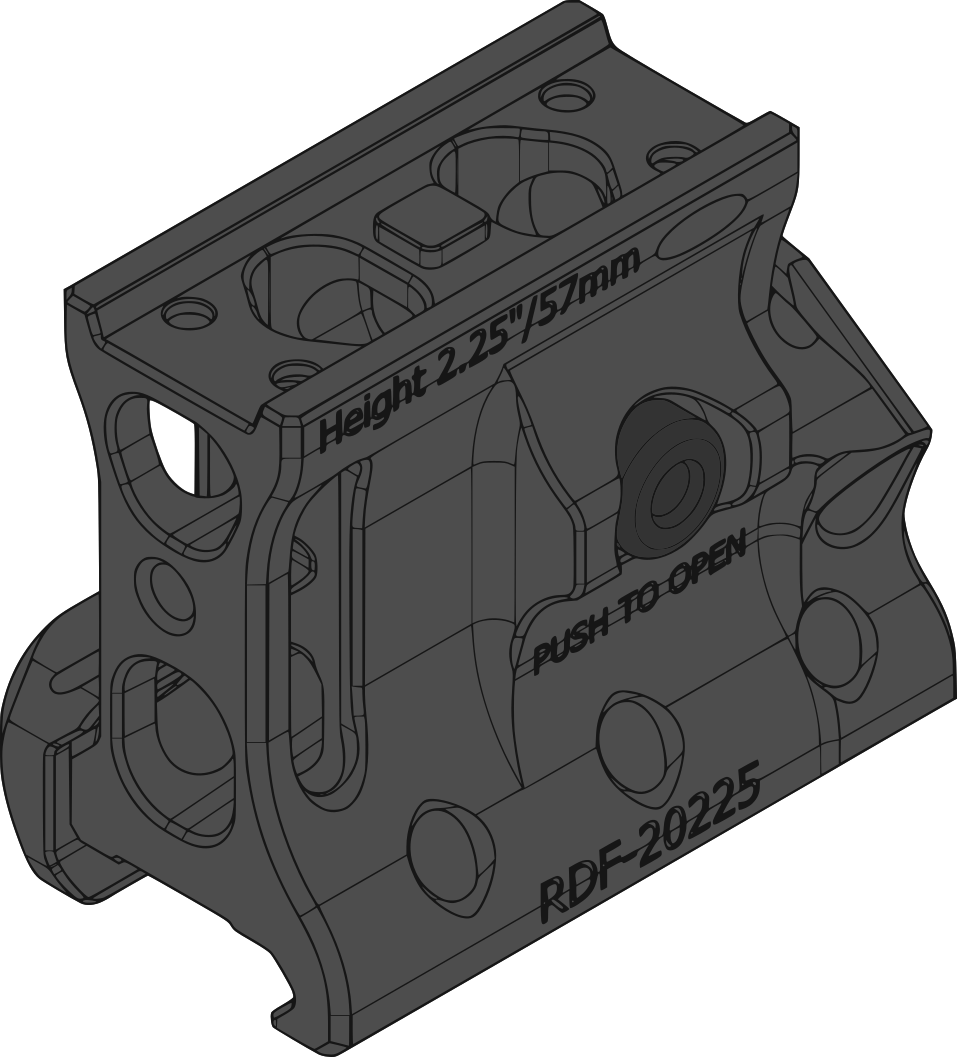 SPUHR RDF-40225KC Holosun™ Magnifier Mount H57mm/2.25" PIC