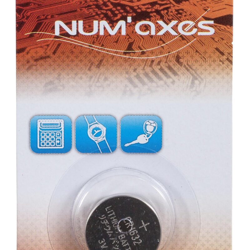 NUM'AXES - Blister 1 pile CR1632 lithium 3 V
