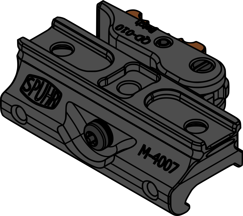 SPUHR QDM-4007 Aimpoint CompM4 Mount, Absolute, H39mm/1.535" QD – Image 2