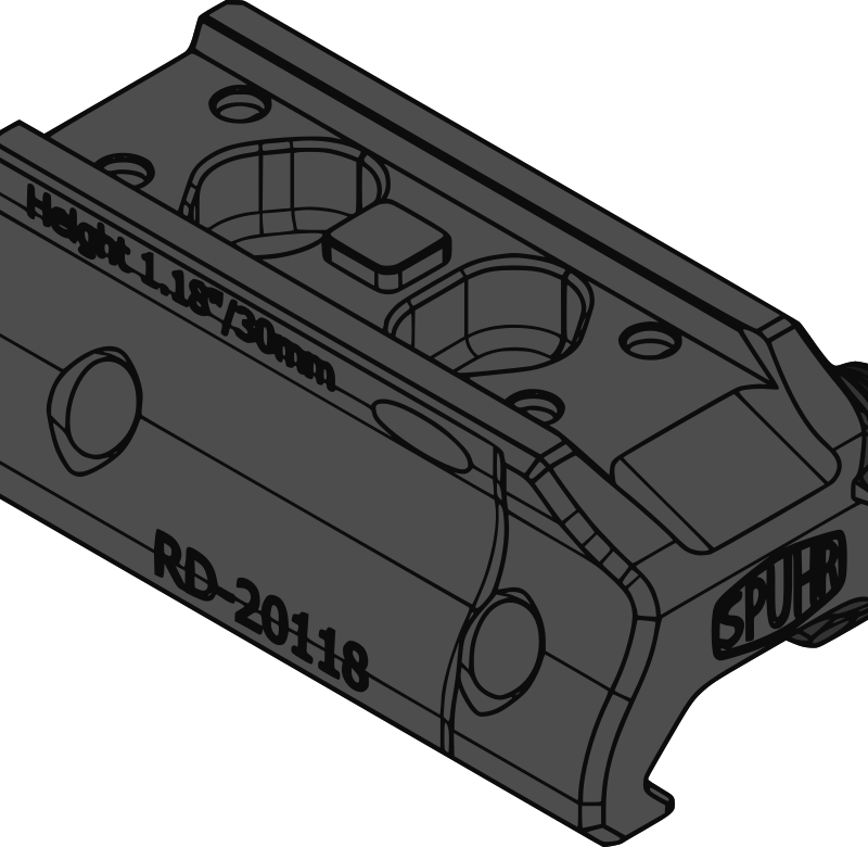 SPUHR RD-20118 Aimpoint T-2/CompM5 Mount H30mm/1.18" PIC