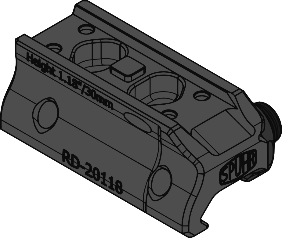 SPUHR RD-20118 Aimpoint T-2/CompM5 Mount H30mm/1.18" PIC