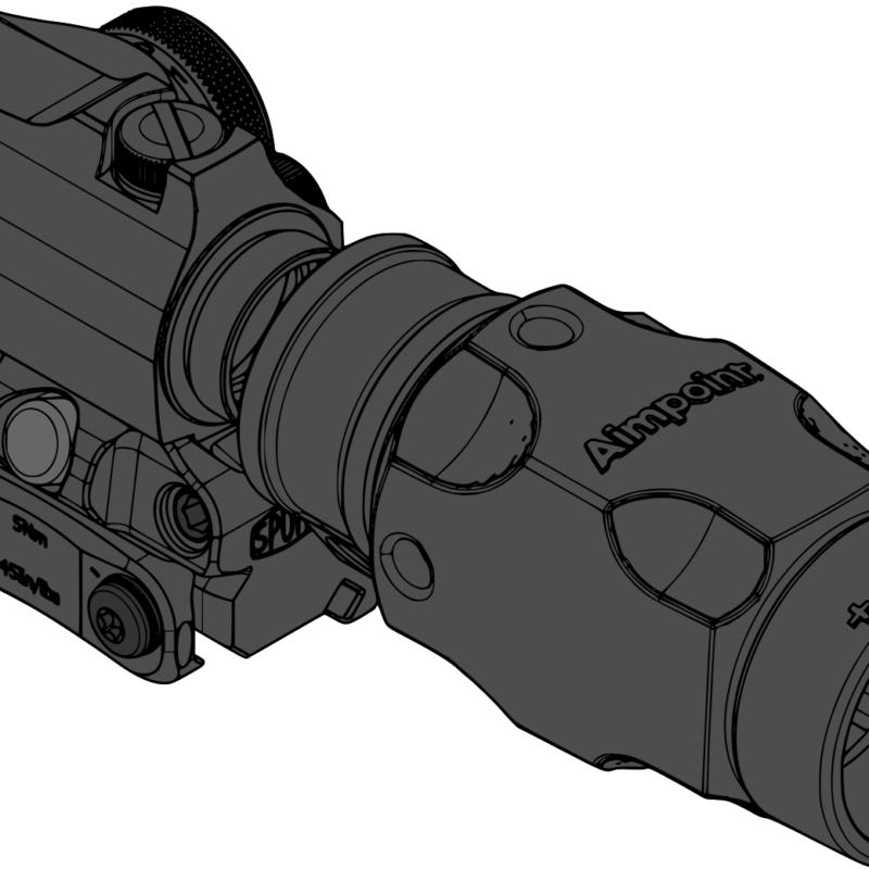 SPUHR RDF-20153K Aimpoint T-2 Magnifier Mount H39mm/1.53" PIC
