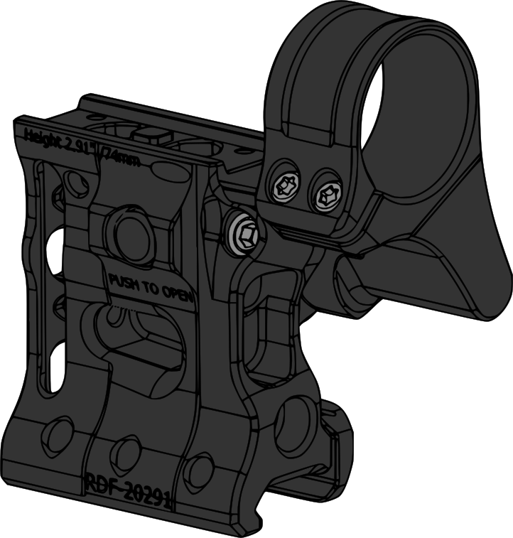 SPUHR RDF-20291K Aimpoint T-2 Magnifier Mount H74mm/2.91" PIC